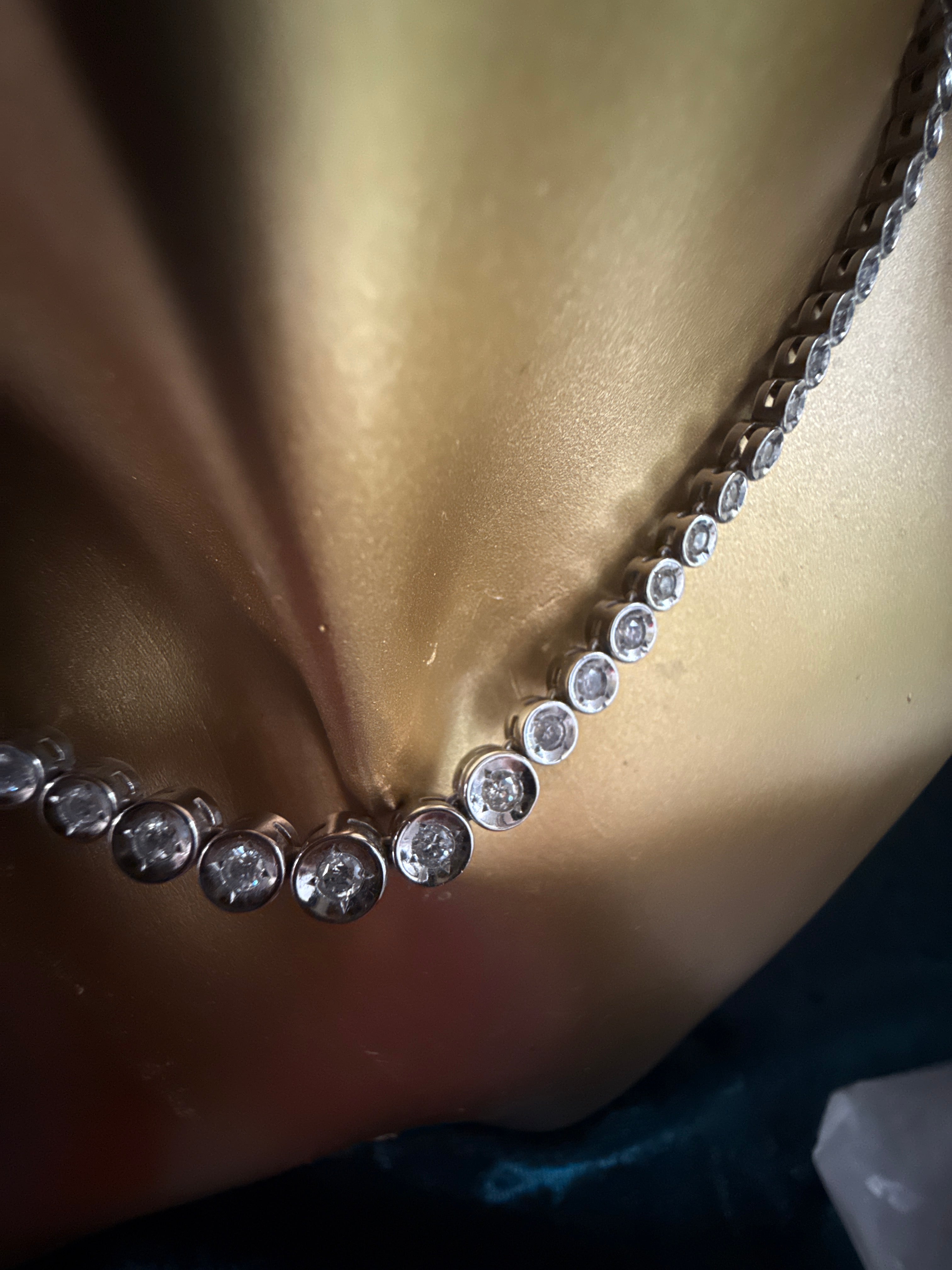 Certified Natural Diamond Tennis Necklace and Bracelet set