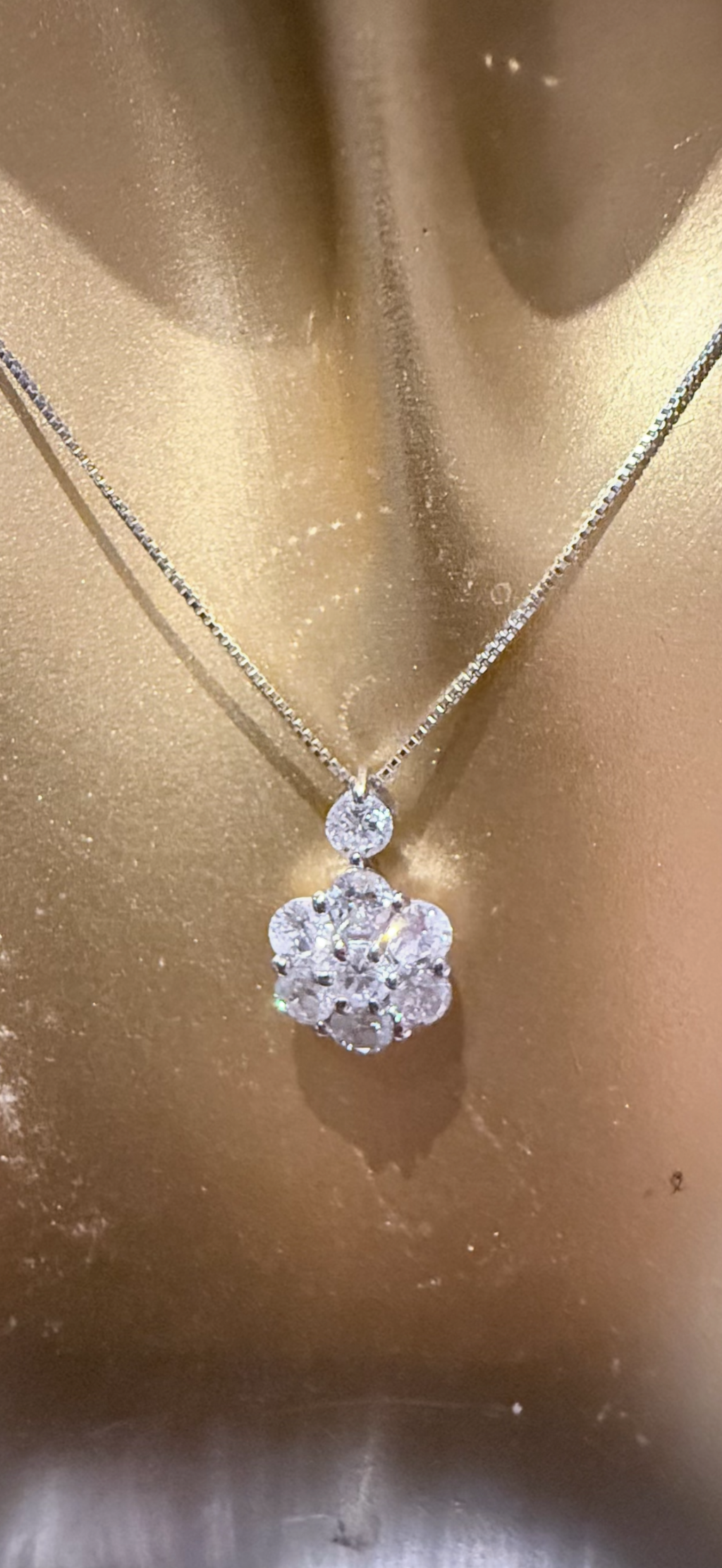 Certified Natural Diamond Pendant – White Gold / Platinum