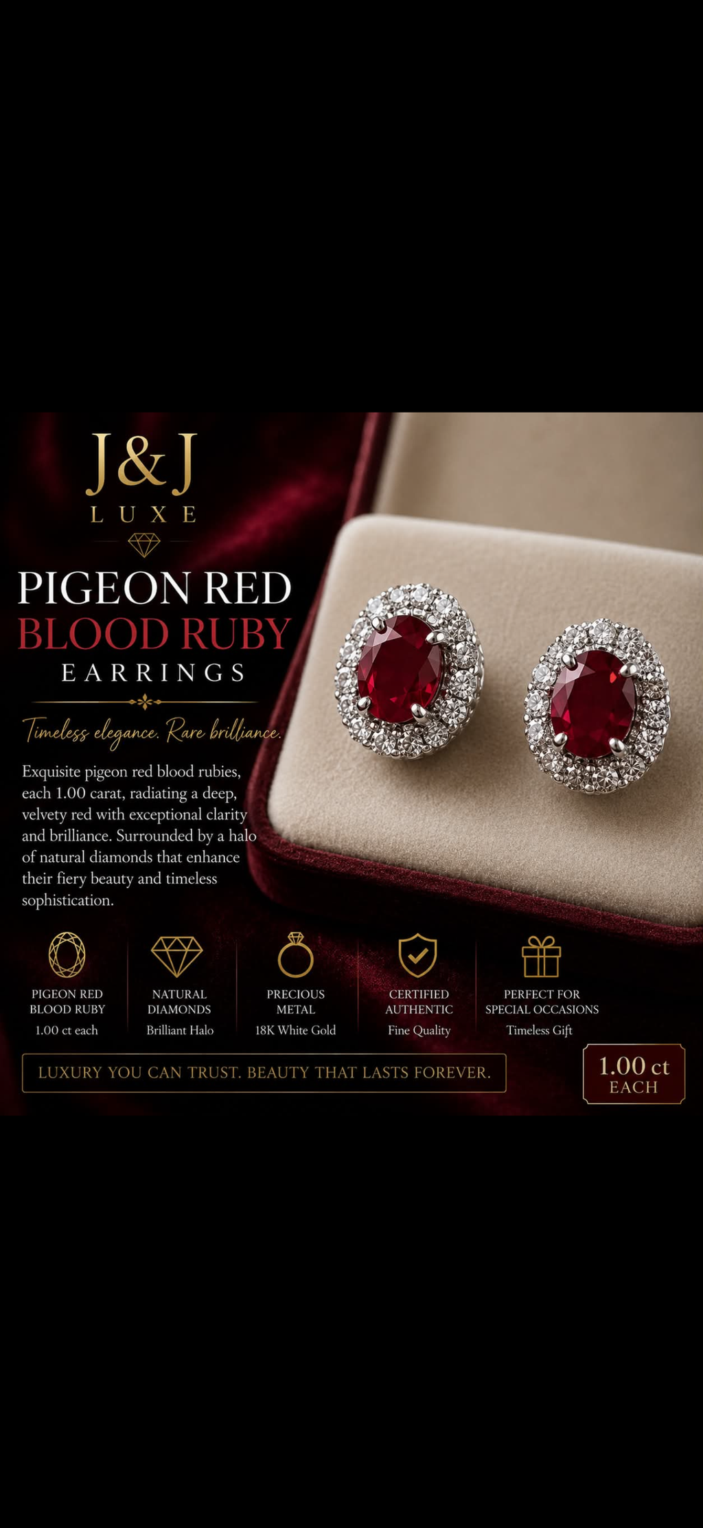 Pigeon Blood Ruby Earrings