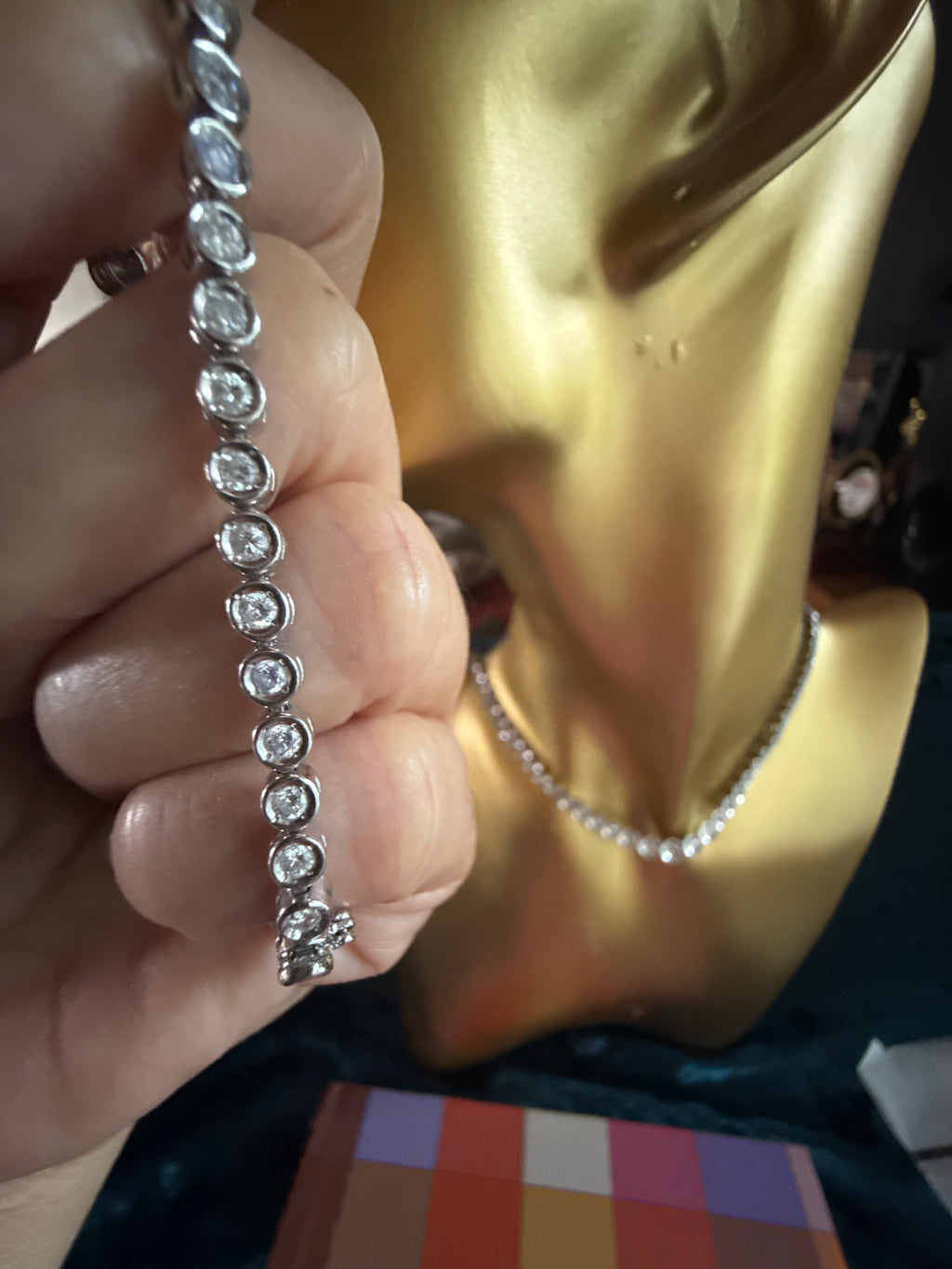 Certified Natural Diamond Tennis Necklace and Bracelet set