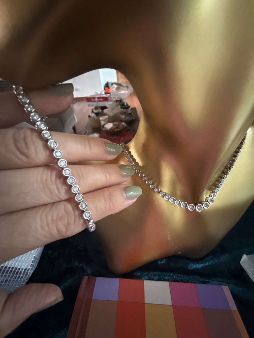 Certified Natural Diamond Tennis Necklace and Bracelet set