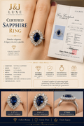Certified Royal Sapphire Ring – 18K White Gold