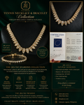 10.00 Carat Certified Natural Diamond Tennis Necklace Graduated in YG settings